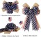 Patriotic Decor Bows for Wreaths,Burlap Red White Blue Stripe Stars (Beige)